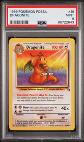 Dragonite - 19/62 - Fossil - 1999 Pokemon - PSA 9