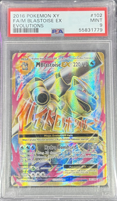 FA/M Blastoise EX #102 - Evolutions - 2016 Pokemon XY - PSA 9