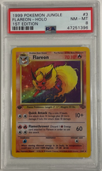 Flareon 3/64 Jungle 1st Edition Holo - 1999 Pokemon - PSA 8