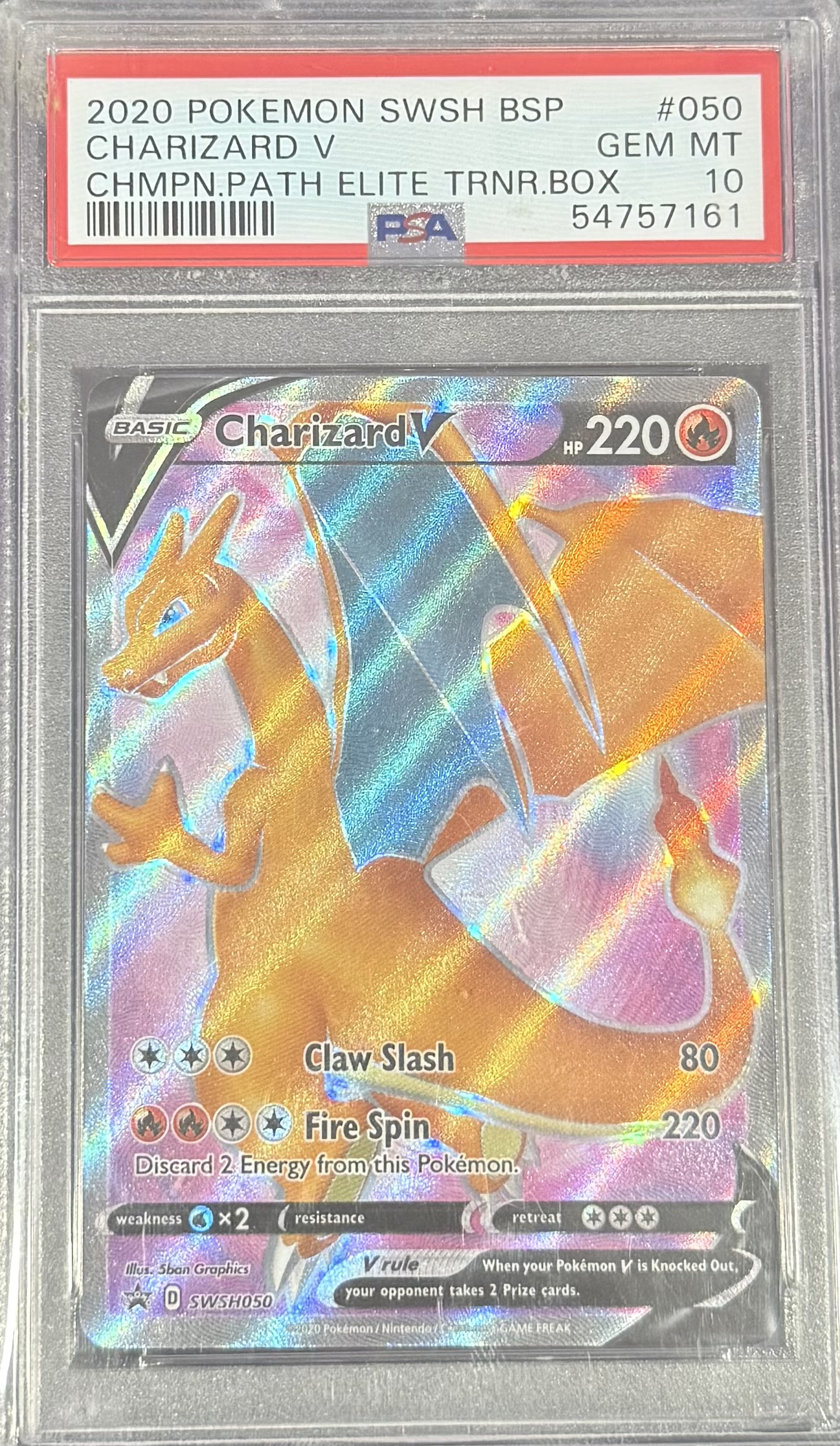 Charizard V #050 Champions Path Elite Trainer Box - 2020 Pokemon SWSH BSP - PSA 10