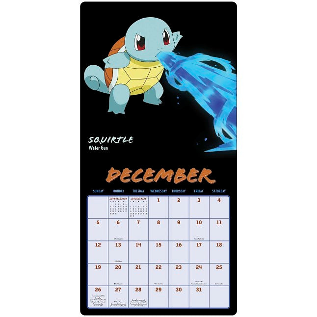 Pokémon Moves 2027 Wall Calendar
