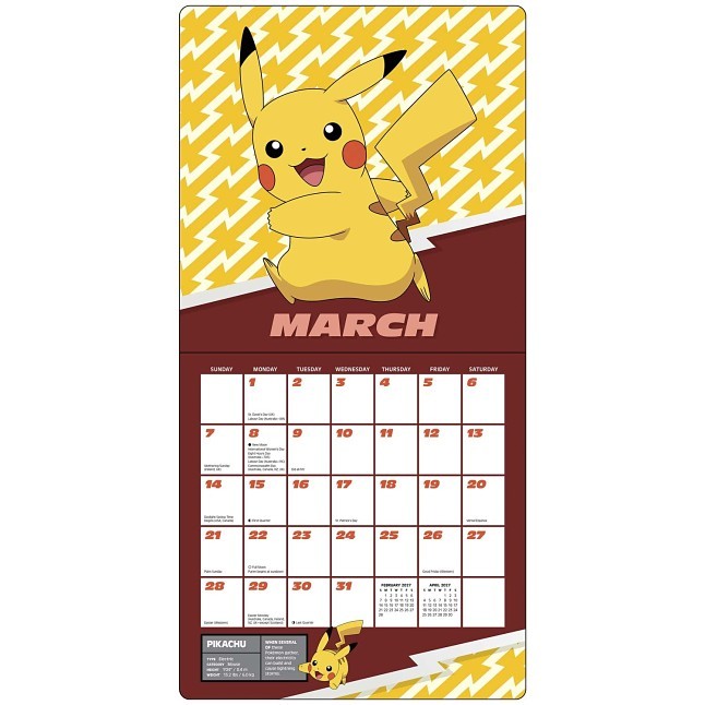 Pokémon 2027 Wall Calendar