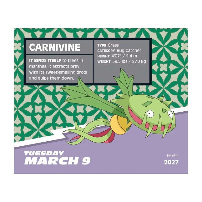 Pokémon 2027 Day-to-Day Calendar