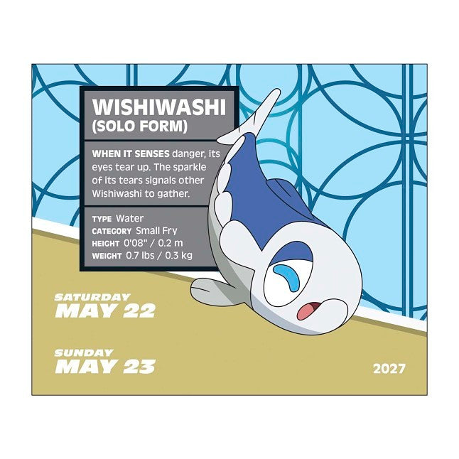 Pokémon 2027 Day-to-Day Calendar